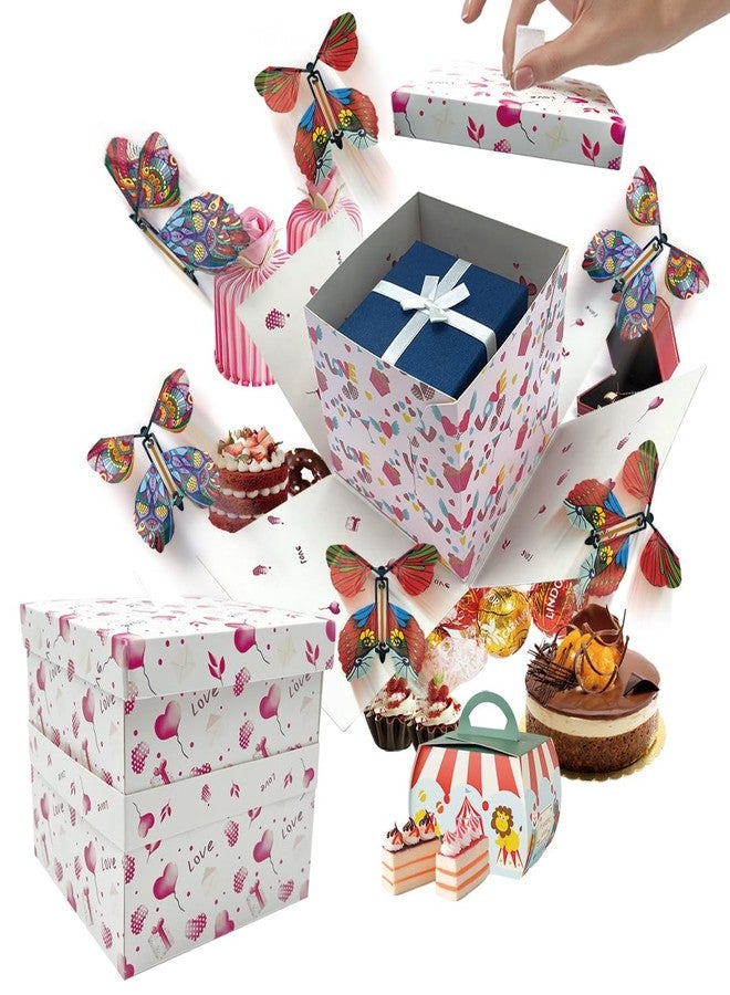 MOAXMOA Birthday Explosion Gift Box, Explosion Box with Flying Butterflies, DIY Exploding Surprise Gift, Flying Butterfly Surprise Gift Box for Birthdays, Wedding, Mother's Day, Anniversaries - Image 1